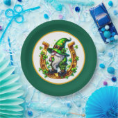 Glückshufeisen Leprechaun St. Patrick's Day Pappteller (Party)