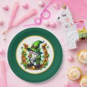 Glückshufeisen Leprechaun St. Patrick's Day Pappteller (Party)