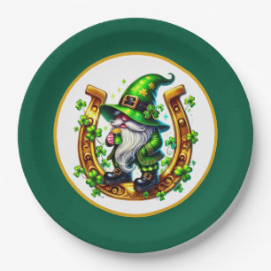 Glückshufeisen Leprechaun St. Patrick's Day Pappteller