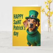 Glückshund St. Patricks Tag Karte (Gelbe Blume)