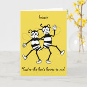 Glückskarte für Bienen Karte (Gelbe Blume)