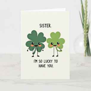 Glückskarte für Schwester Shamrock Karte