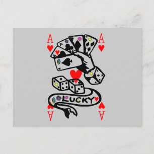 Glückskarte in Schwarz und Rot Postkarte