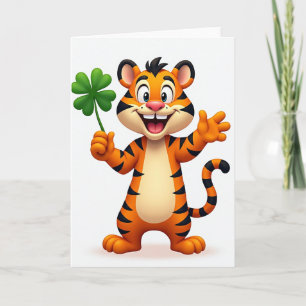 Glückskarte mit lächelndem Tiger Karte