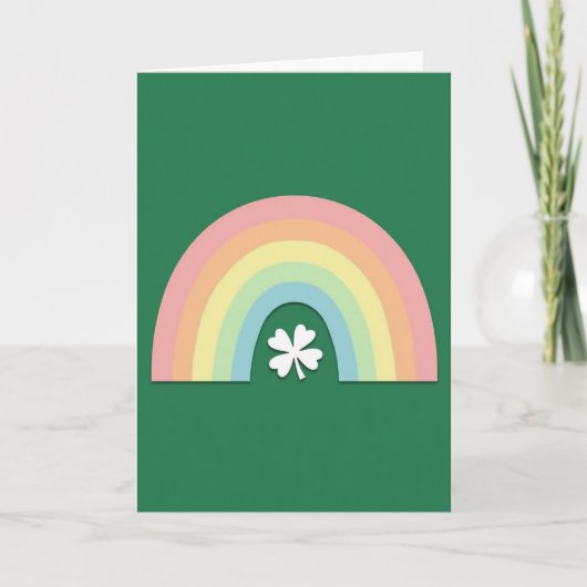 Glückskarte mit Regenbogenklee Karte (Vorderseite)