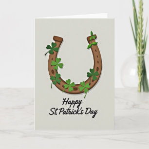 Glückskarte mit Shamrock-Hufeisen Karte