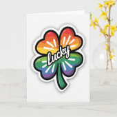 Glückskarte Regenbogen-Kleeblatt Karte (Gelbe Blume)