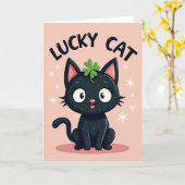 Glückskarte Schwarze Katze Stern Karte (Gelbe Blume)