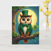 Glückskarten-Eule zum St. Patrick's Day Karte (Gelbe Blume)