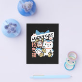 Glückskatze-Kunst – Maneki Neko mit Goldmünze Flyer (Einzeln)