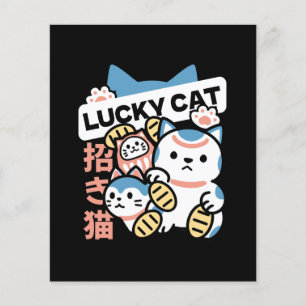 Glückskatze-Kunst – Maneki Neko mit Goldmünze Flyer
