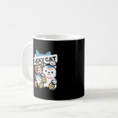 Glückskatze-Kunst – Maneki Neko mit Goldmünze Kaffeetasse (Vorderseite Links)