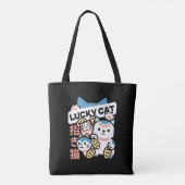 Glückskatze-Kunst – Maneki Neko mit Goldmünze Tasche (Rückseite)