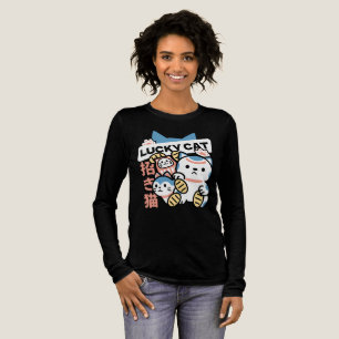 Glückskatze-Kunst – Maneki Neko mit Goldmünze Tri-Blend Shirt