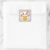 Glückskatze Maneki Neko Aufkleber (Tasche)