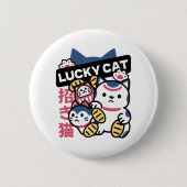 Glückskatze Maneki Neko – Japanische Glückskatze  Button (Vorderseite)