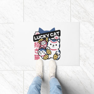 Glückskatze Maneki Neko – Japanische Glückskatze  Fußmatte