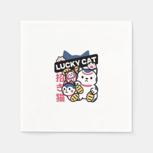 Glückskatze Maneki Neko – Japanische Glückskatze Serviette