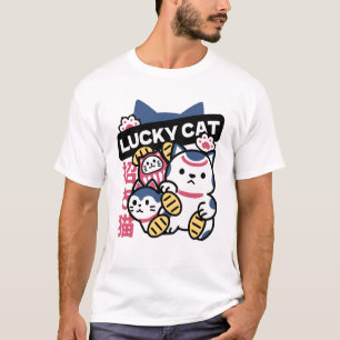 Glückskatze Maneki Neko – Japanische Glückskatze T-Shirt