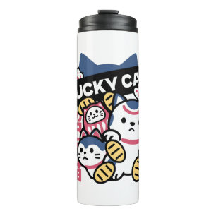 Glückskatze Maneki Neko – Japanische Glückskatze Thermosbecher