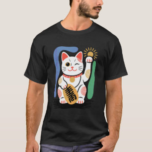 Glückskatze Maneki Neko Japanisches Schicksal Wink T-Shirt