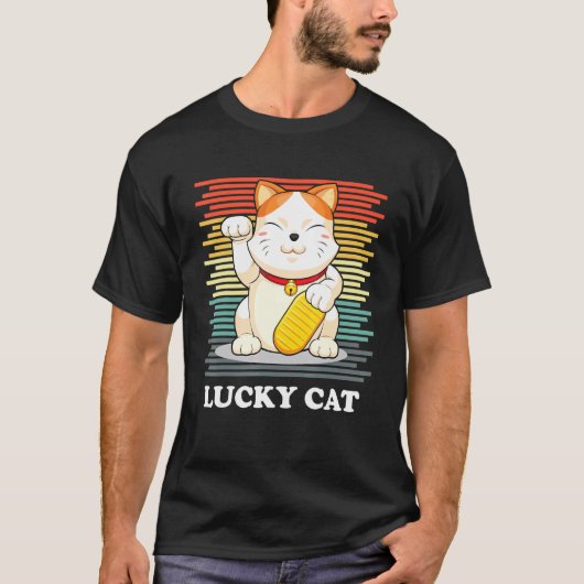 Glückskatze Maneki Neko T-Shirt (Vorderseite)