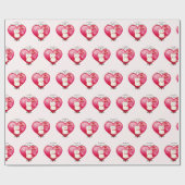 Glückskatze mit Liebe Geschenkpapier (Flach)