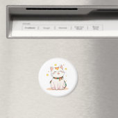 Glückskatze mit Sternen Kawaii Design Magnet (In Situ (Geschirrspüler))