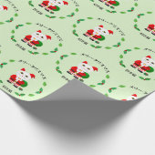 Glückskatze mit Weihnachtskranz Geschenkpapier (Ecke)