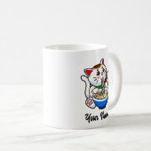 Glückskatze Ramen - Personalisiert Kaffeetasse (VorderseiteRechts)