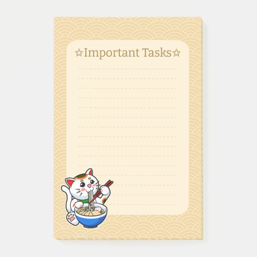 Glückskatze-Ramen Post-it Klebezettel (Vorderseite)