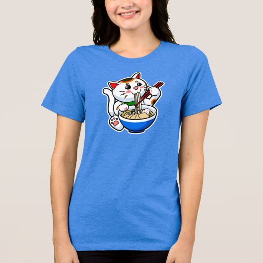 Glückskatze Ramen Tri-Blend Shirt (Vorderseite)