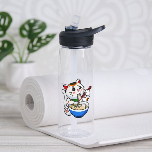 Glückskatze Ramen Trinkflasche (Yoga (gedreht))