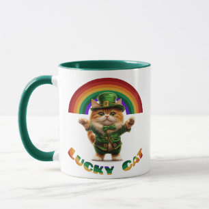 Glückskatze St. Patrick’s Day Tasse – Süßer Kobold