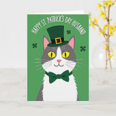 Glückskatze St. Patricks Tag Ehemann Karte (Gelbe Blume)