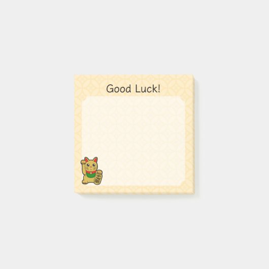 Glückskatze - Viel Glück Post-it Klebezettel (Vorderseite)