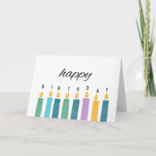 Glückskerze zum Geburtstag Karte (Vorderseite)
