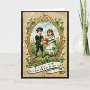 Glückskinder im Vintage-Stil Karte