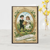 Glückskinder im Vintage-Stil Karte (Gelbe Blume)