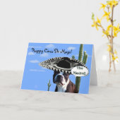 Glückskino de Mayo Boston Terrier Grußkarte Karte (Gelbe Blume)