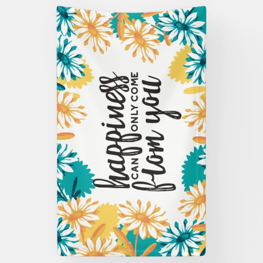 Glückskizzen mit Blume Muster Banner (Vertikal)