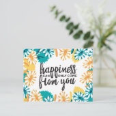 Glückskizzen mit Blume Muster Postkarte (Stehend Vorderseite)