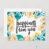 Glückskizzen mit Blume Muster Postkarte (Vorne/Hinten)