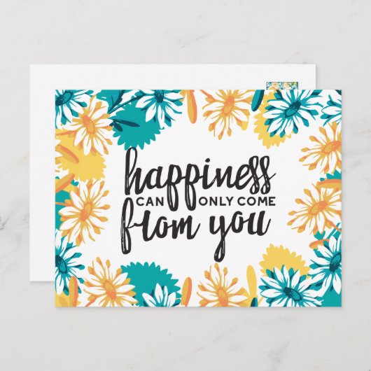 Glückskizzen mit Blume Muster Postkarte (Vorne/Hinten)