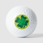 Glücksklee auf limgrünem Hintergrund Golfball (Vorderseite)