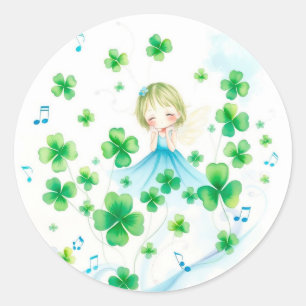 Glücksklee-Design für St. Patrick's Day Runder Aufkleber