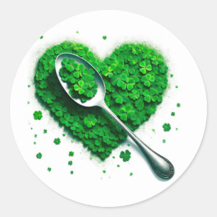 Glücksklee 🍀 Ein zeitloses Symbol für Glück und W Runder Aufkleber