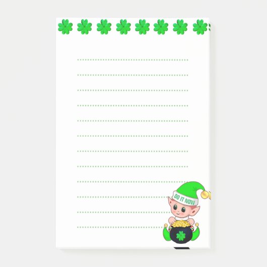 Glücksklee & Elfen Linien Dinge zu tun Post-it Klebezettel (Vorderseite)