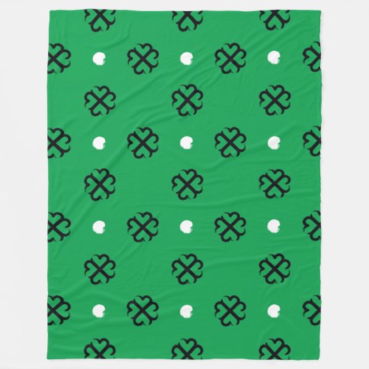 Glücksklee-Fleece-Decke von Lucky Hearts Fleecedecke (Vorderseite)