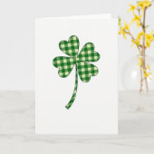 Glücksklee-Gingham-Musterkarte Karte (Gelbe Blume)